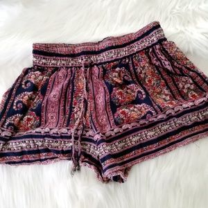 Angie Shorts Elastic Boho Ethnic Print Loose fit